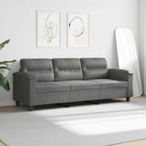 Vidaxl driezitsbank 180 cm microvezelstof donkergrijs