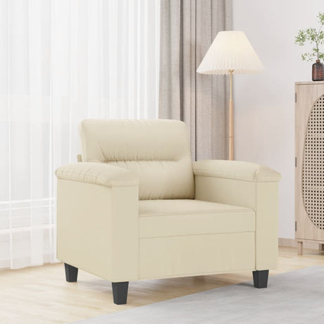 Vidaxl fauteuil 60 cm kunstleer crèmekleurig