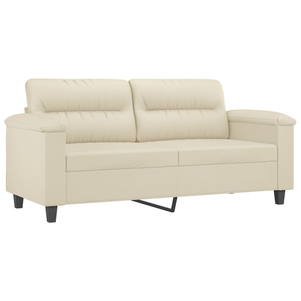 Vidaxl tweezitsbank 140 cm kunstleer crèmekleurig