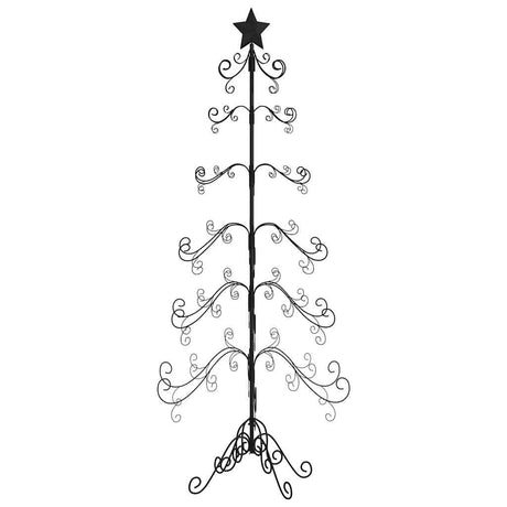 VidaXL Ozdoba świąteczna Choinka 215 cm, metalowa, czarna