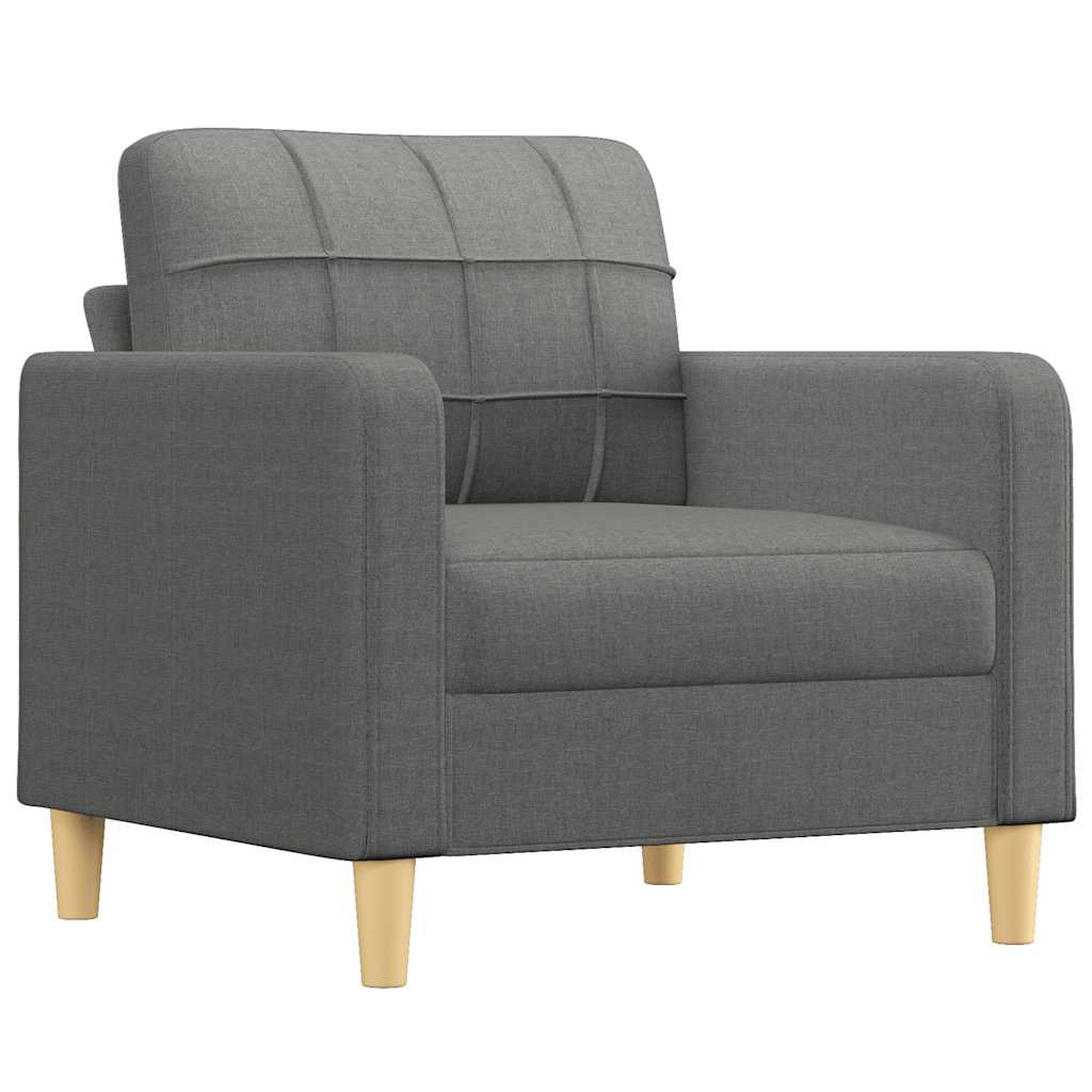 Vidaxl fauteuil 60 cm stof donkergrijs