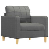 Vidaxl fauteuil 60 cm stof donkergrijs