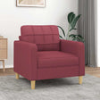 Vidaxl fauteuil 60 cm stof wijnrood