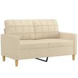 Vidaxl tweezitsbank 120 cm stof crèmekleurig