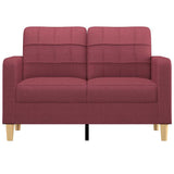Vidaxl tweezitsbank 120 cm stof wijnrood
