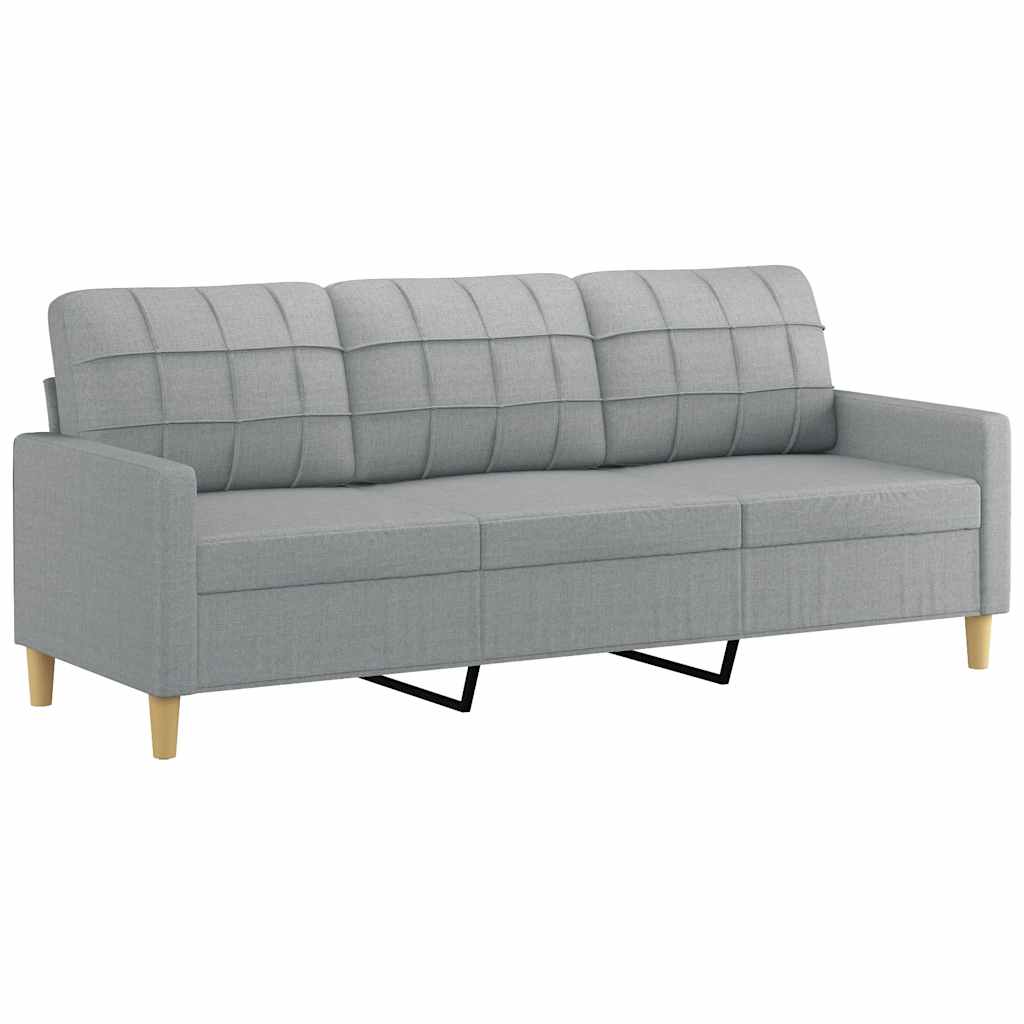 Vidaxl driezitsbank 180 cm stof lichtgrijs