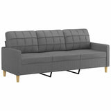 Vidaxl driezitsbank 180 cm stof donkergrijs