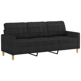 Vidaxl driezitsbank 180 cm stof zwart