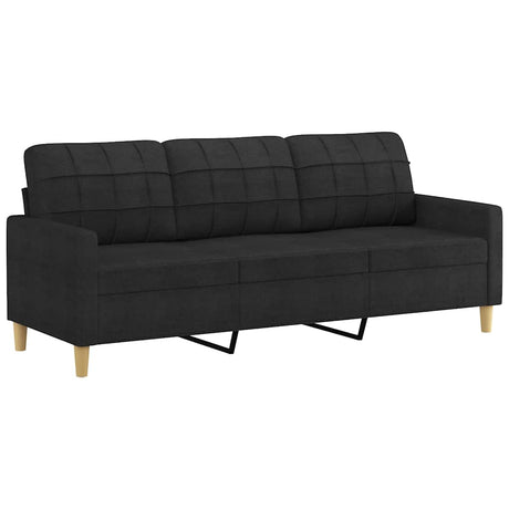 Vidaxl driezitsbank 180 cm stof zwart