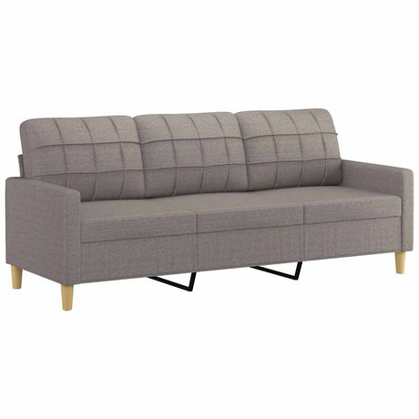 Vidaxl driezitsbank 180 cm stof taupe