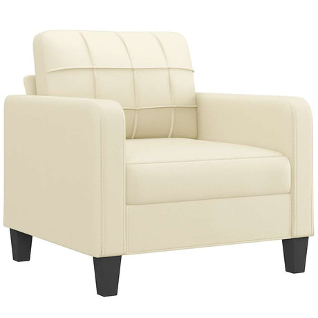 Vidaxl fauteuil 60 cm kunstleer crèmekleurig