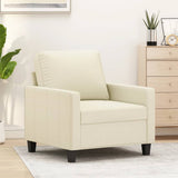 Vidaxl fauteuil 60 cm kunstleer crèmekleurig