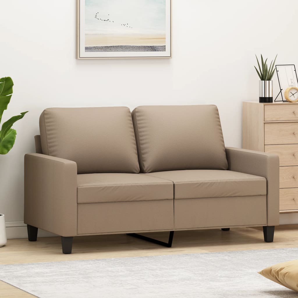 Vidaxl tweezitsbank 120 cm kunstleer cappuccinokleurig