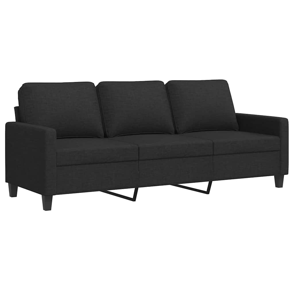 Vidaxl driezitsbank 180 cm stof zwart