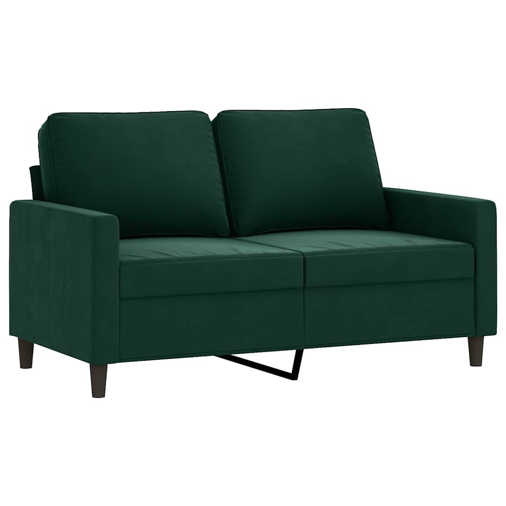 Vidaxl tweezitsbank 120 cm fluweel donkergroen