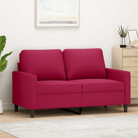 Vidaxl tweezitsbank 120 cm fluweel wijnrood