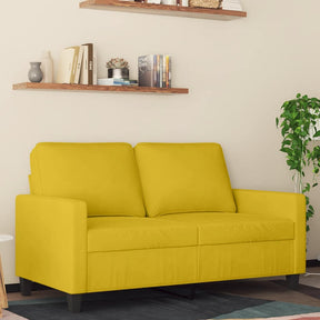 Vidaxl tweezitsbank 120 cm fluweel geel