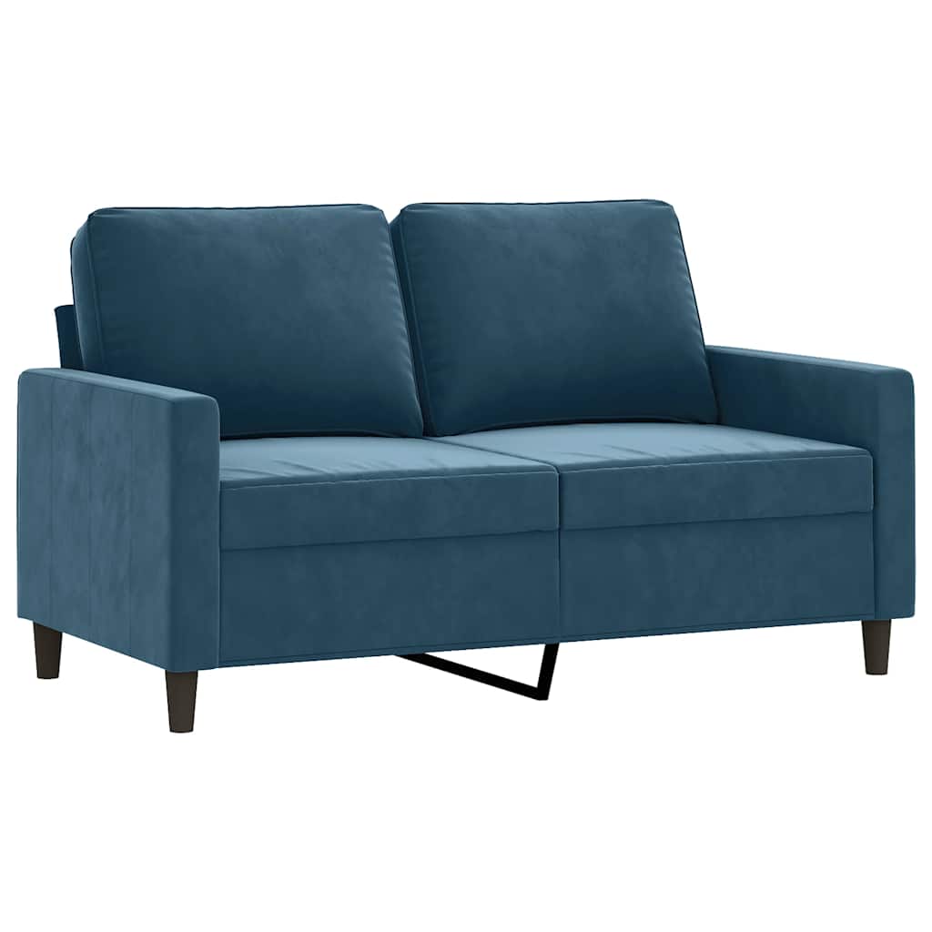 Vidaxl tweezitsbank 120 cm fluweel blauw