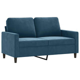 Vidaxl tweezitsbank 120 cm fluweel blauw