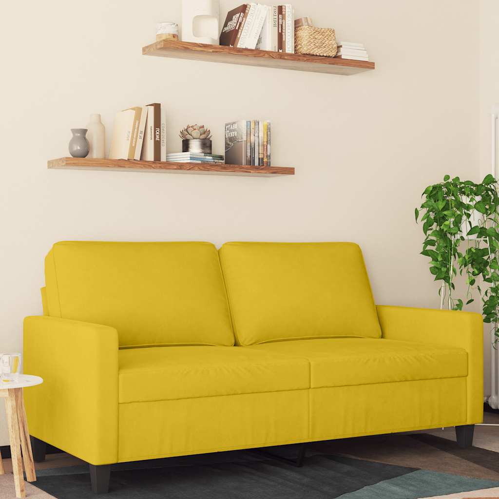 Vidaxl tweezitsbank 140 cm fluweel geel