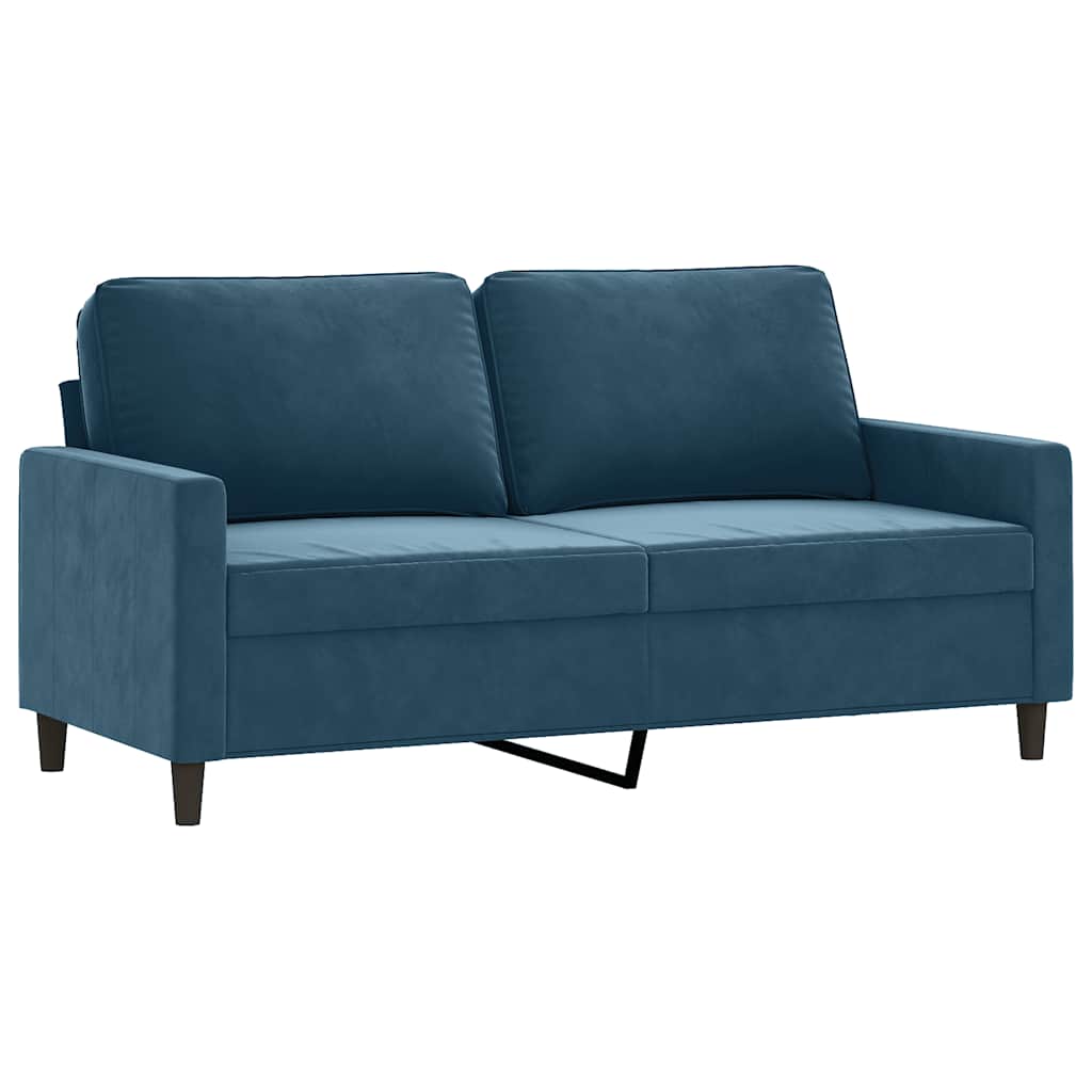 Vidaxl tweezitsbank 140 cm fluweel blauw