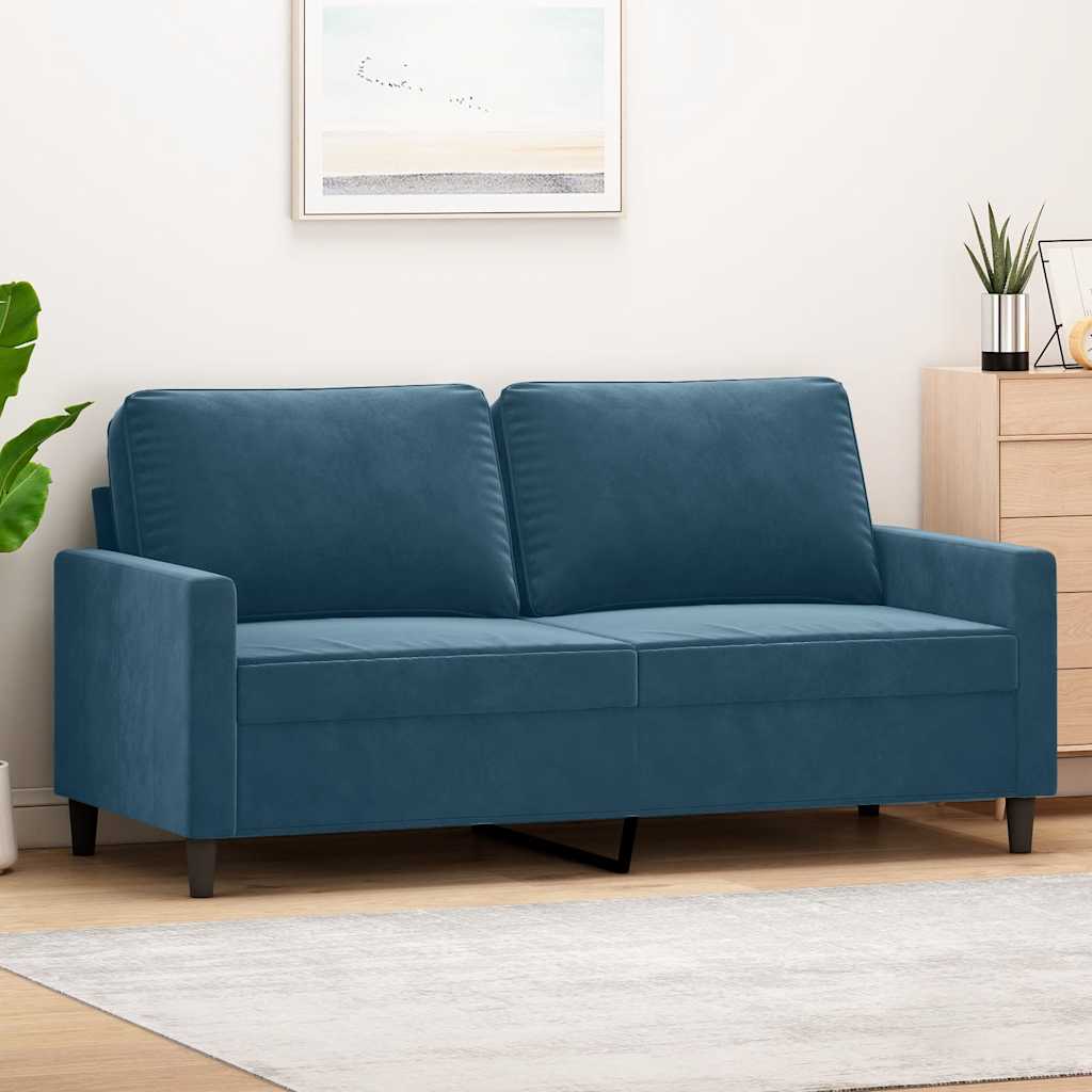 Vidaxl tweezitsbank 140 cm fluweel blauw