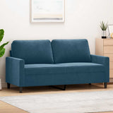 Vidaxl tweezitsbank 140 cm fluweel blauw