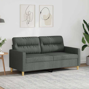 Vidaxl tweezitsbank 140 cm stof donkergrijs