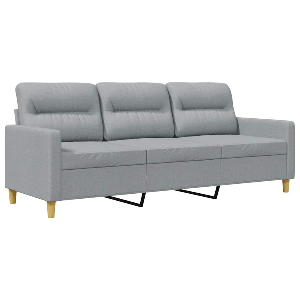 Vidaxl driezitsbank 180 cm stof lichtgrijs