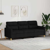 Vidaxl driezitsbank 180 cm stof zwart