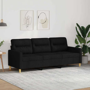 Vidaxl driezitsbank 180 cm stof zwart