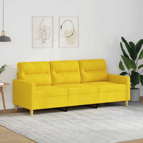 Vidaxl driezitsbank 180 cm stof lichtgeel
