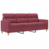 Vidaxl driezitsbank 180 cm stof wijnrood