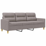 Vidaxl driezitsbank 180 cm stof taupe