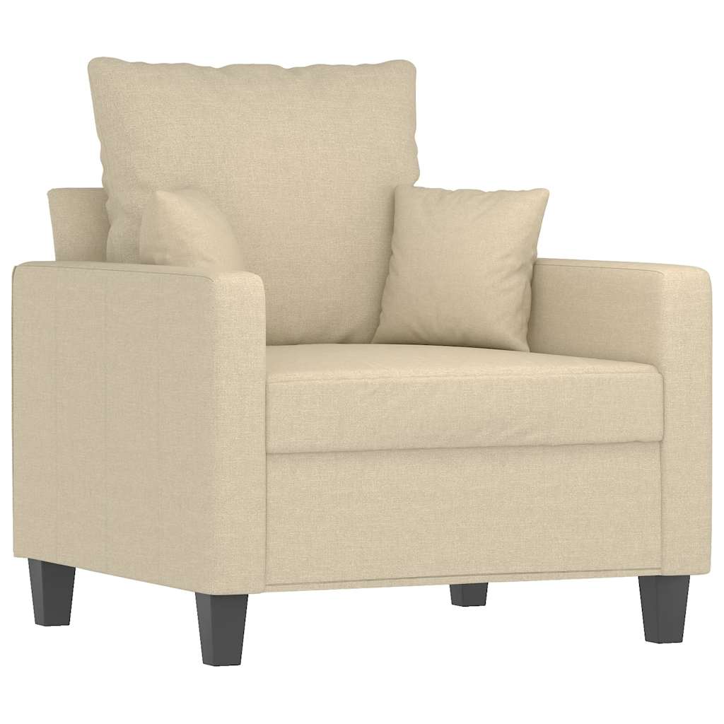 Vidaxl fauteuil 60 cm stof crèmekleurig