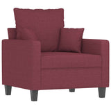 Vidaxl fauteuil 60 cm stof wijnrood