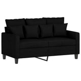Vidaxl tweezitsbank 120 cm stof zwart