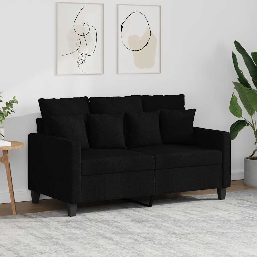 Vidaxl tweezitsbank 120 cm stof zwart
