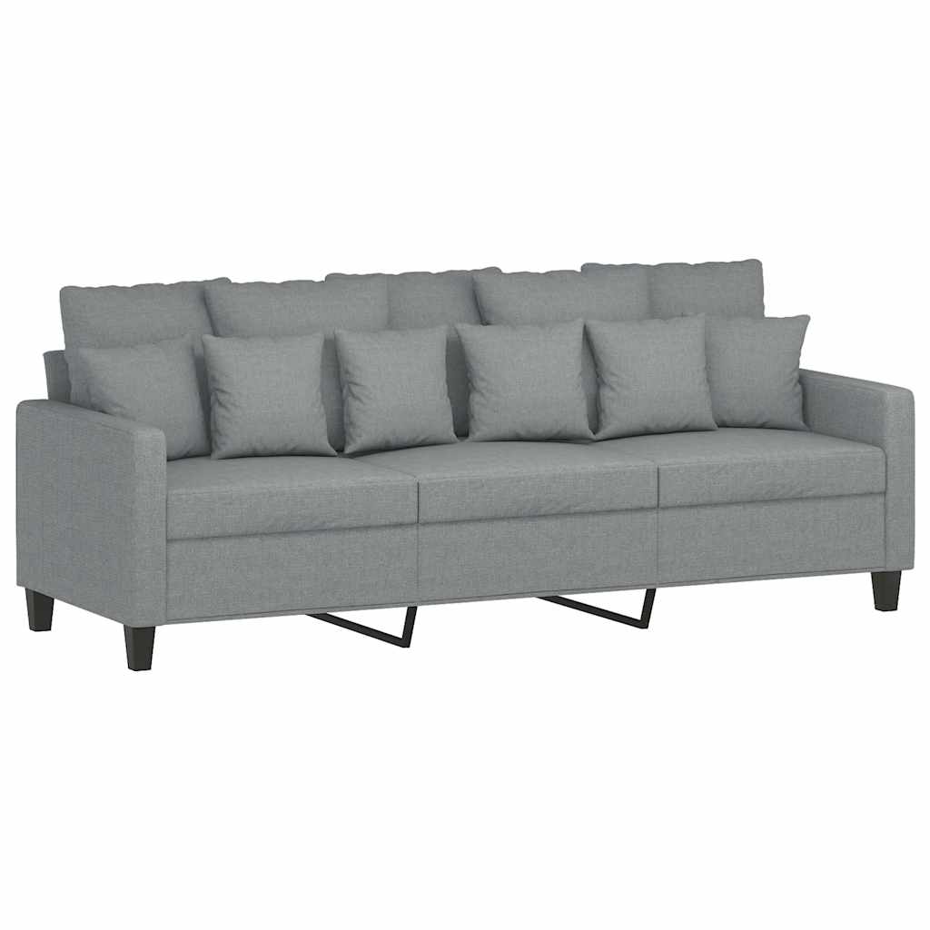 Vidaxl driezitsbank 180 cm stof lichtgrijs