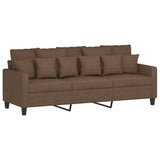 Vidaxl driezitsbank 180 cm stof bruin