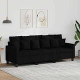 Vidaxl driezitsbank 180 cm stof zwart