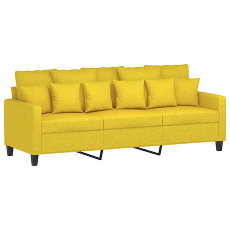 Vidaxl driezitsbank 180 cm stof lichtgeel