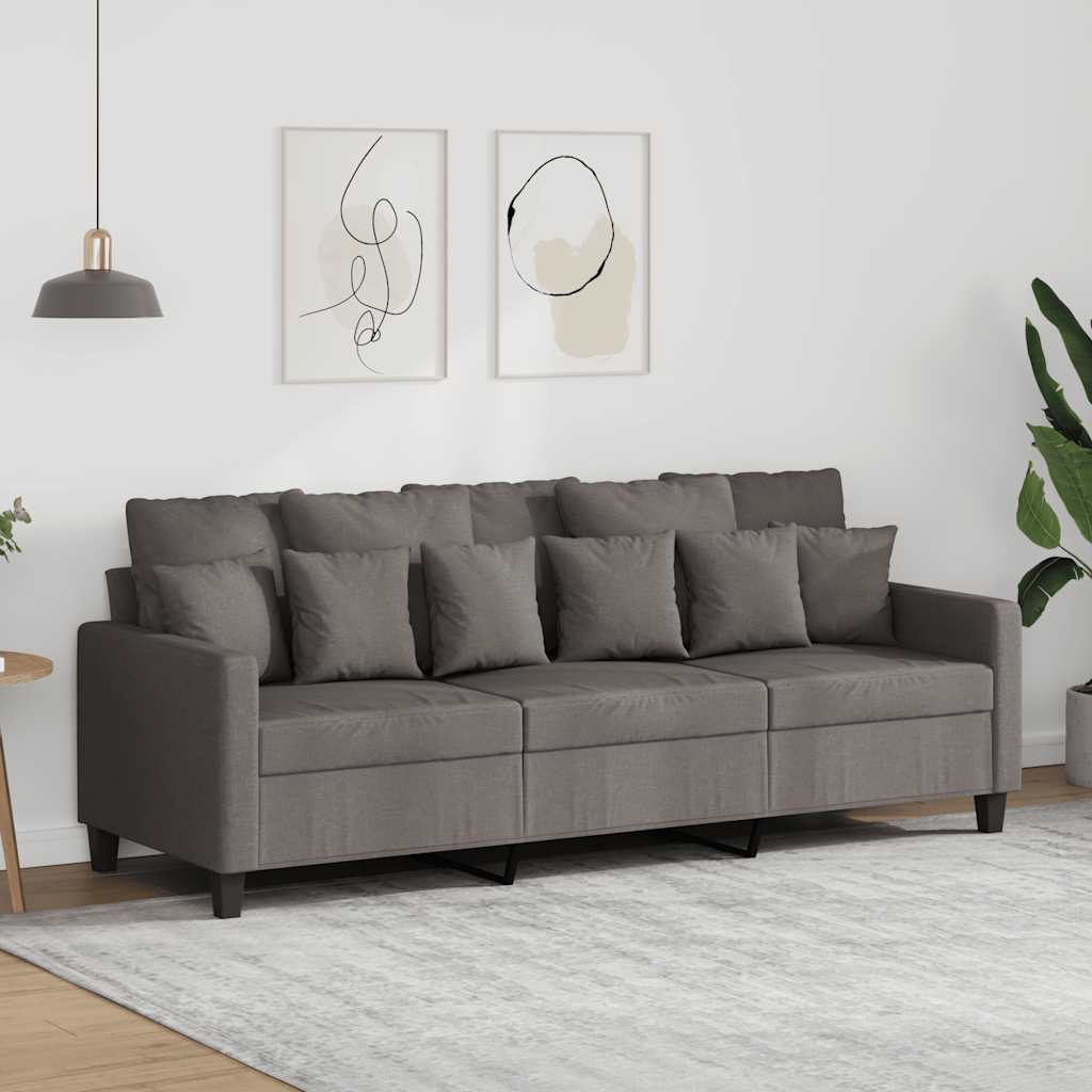 Vidaxl driezitsbank 180 cm stof taupe