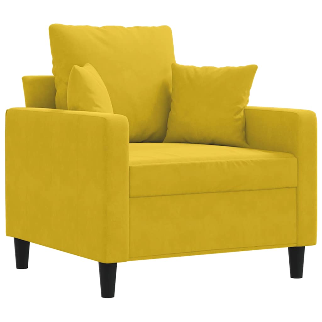 Vidaxl fauteuil 60 cm fluweel geel