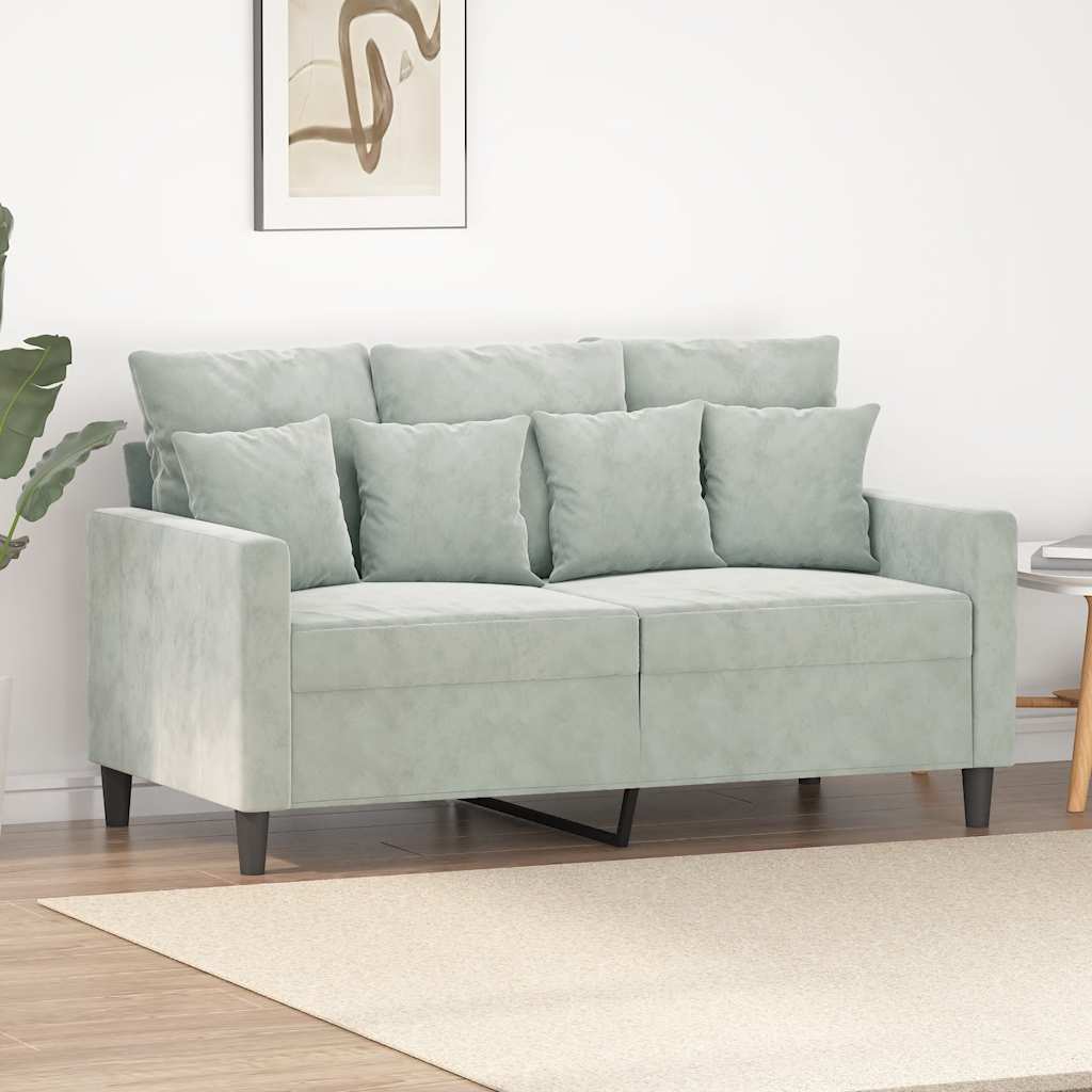 Vidaxl tweezitsbank 120 cm fluweel lichtgrijs