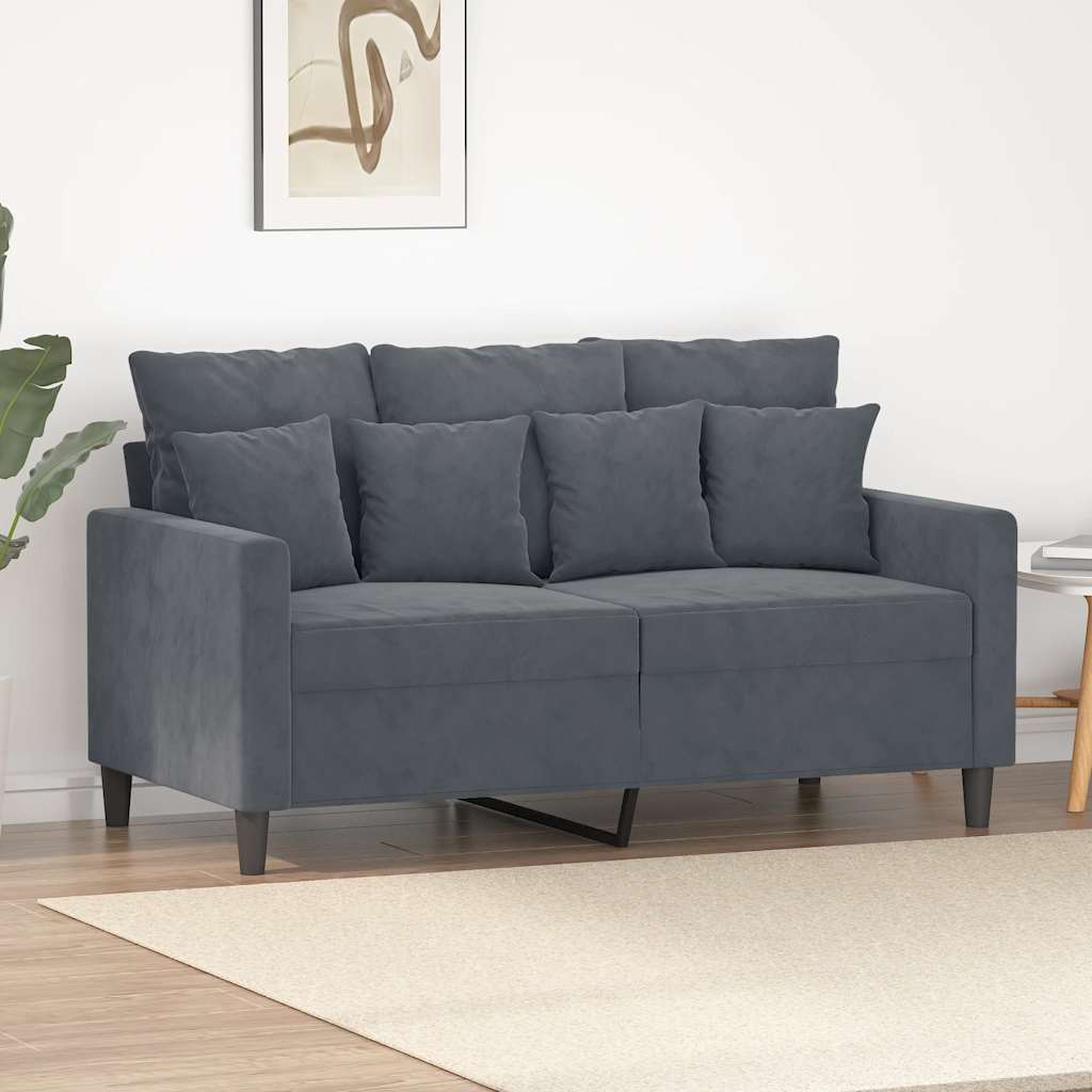 Vidaxl tweezitsbank 120 cm fluweel donkergrijs