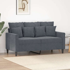 Vidaxl tweezitsbank 120 cm fluweel donkergrijs