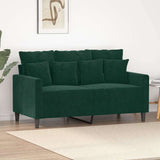 Vidaxl tweezitsbank 120 cm fluweel donkergroen