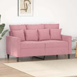 Vidaxl tweezitsbank 120 cm fluweel roze
