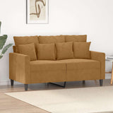 Vidaxl tweezitsbank 120 cm fluweel bruin